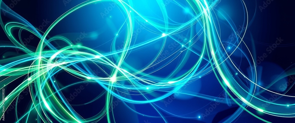 Obraz premium Abstract Light and Metallic Twists in Energy-Filled Futuristic Design