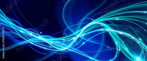 Vivid Light Streams in Emerald and Sapphire for Creative Digital Backgrounds