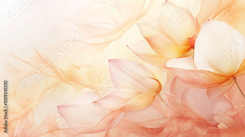 Abstract soft petals in pastel tones with blurred effect