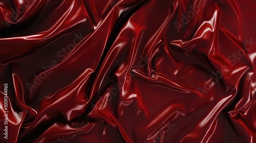 Dark red latex texture background. Red latex with folds background.