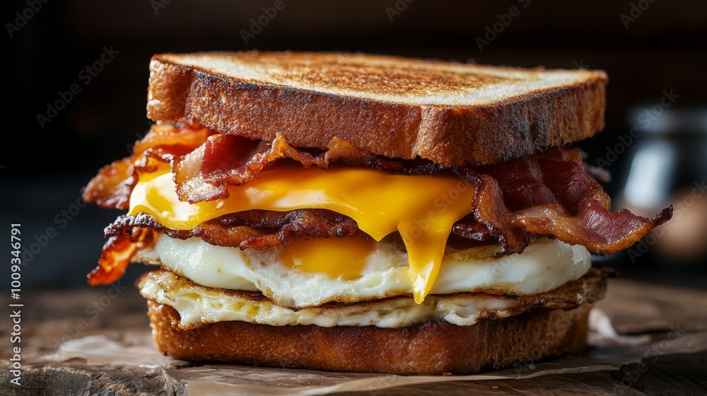Delicious Breakfast Sandwich with Bacon and Egg Delicious Breakfast Sandwich with Bacon and Egg