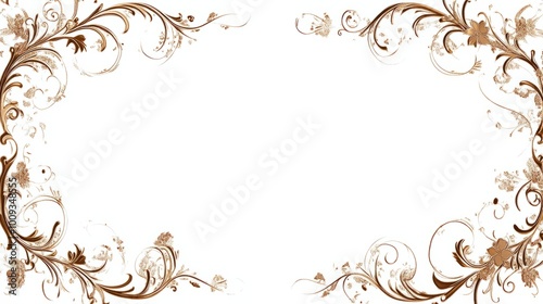 Simple Golden border with Ornamental Edges and White Background