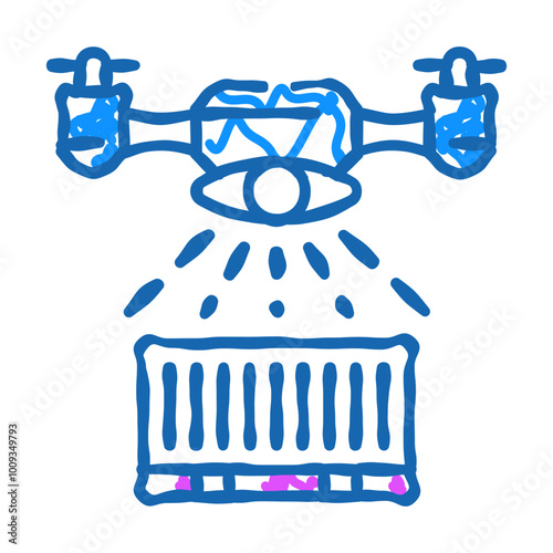 cargo inspection autonomous delivery doodle icon sketch vector. cargo inspection autonomous delivery sign. isolated symbol illustration