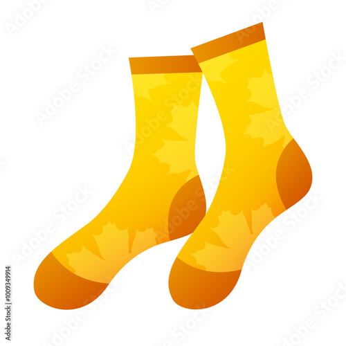 Yellow socks. Vector clipart isolated on white background.