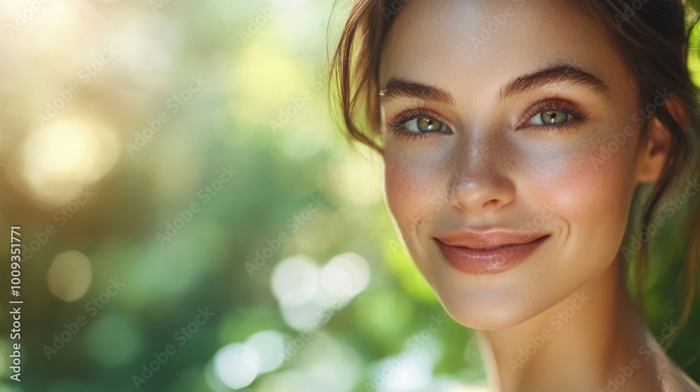 Natural Beauty with Radiant Smile in Soft Light Natural Beauty with Radiant Smile in Soft Light