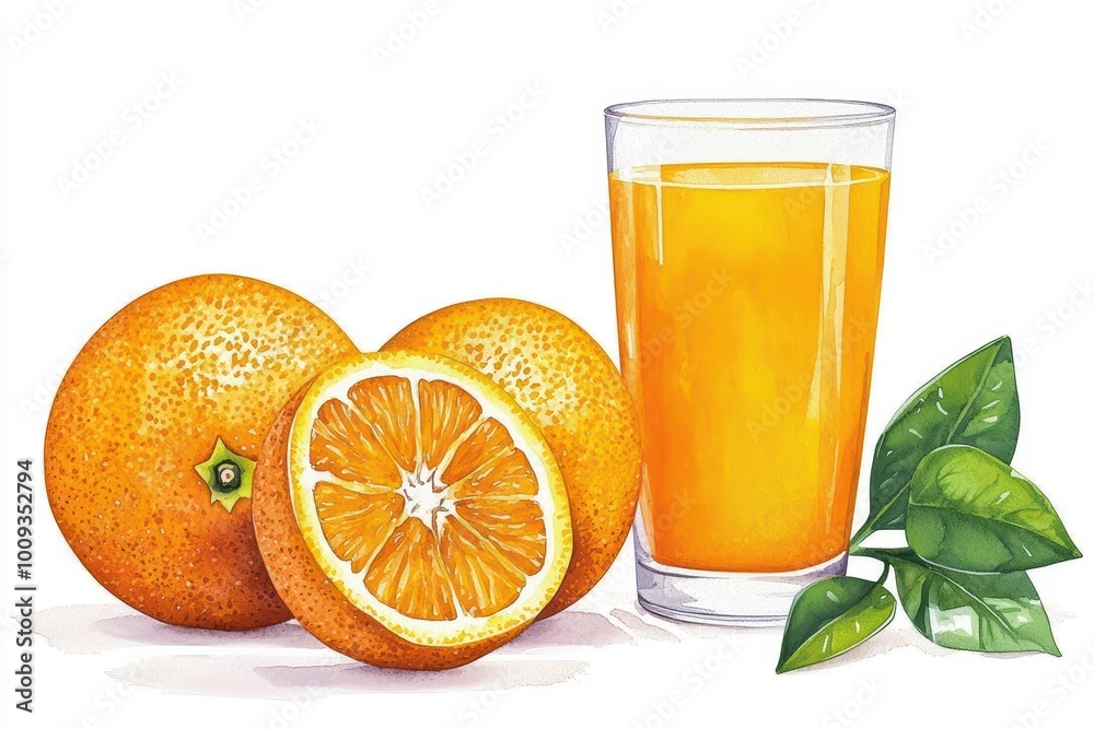 Fresh oranges with a glass of orange juice, vibrant colors and a refreshing appeal. Fresh oranges with a glass of orange juice, vibrant colors and a refreshing appeal.