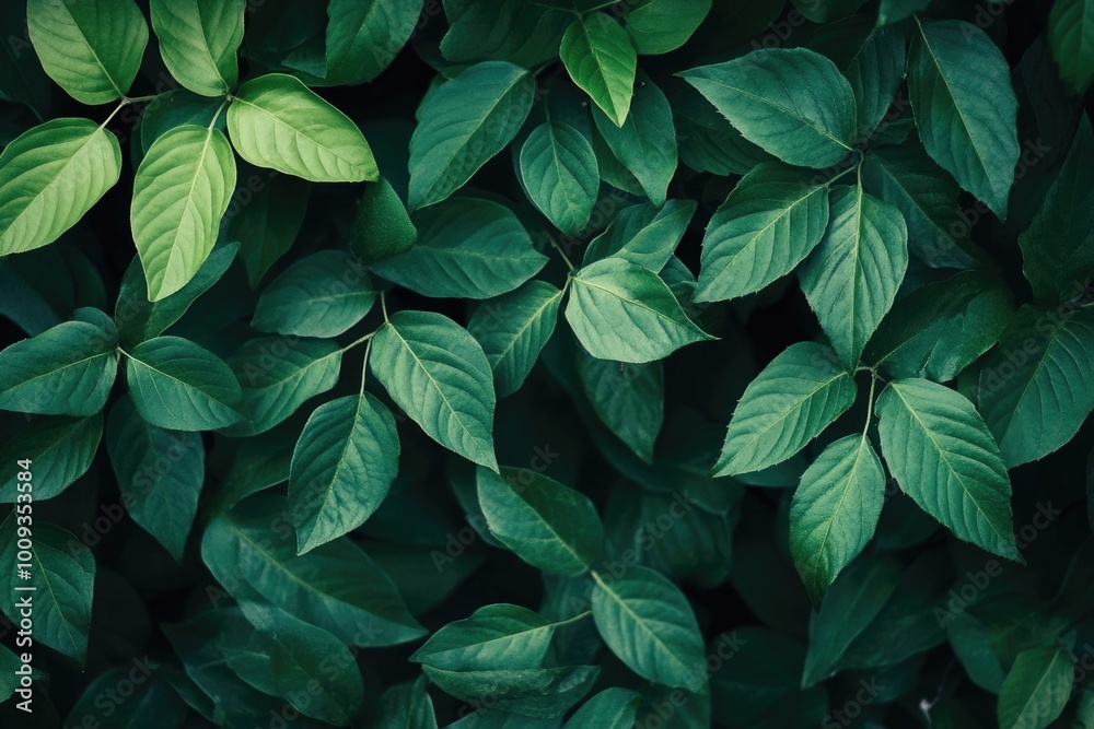 A detailed view of a cluster of fresh green leaves