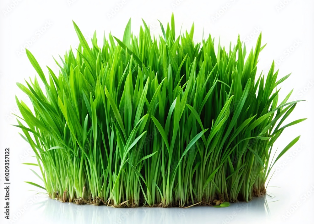 Obraz premium Lush Green Grass PNG Isolated on White Background for Design, Nature, and Environmental Themes