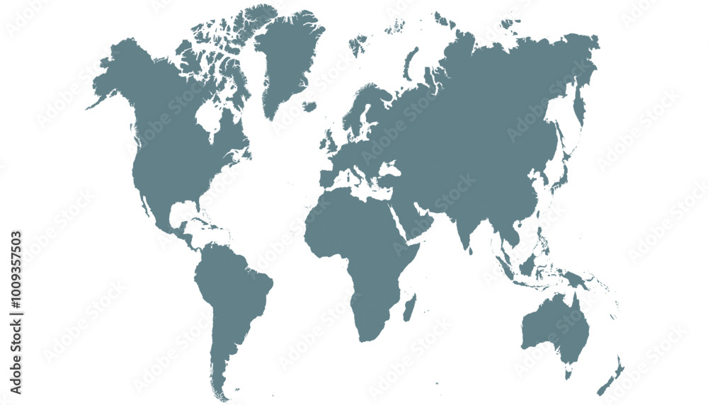 Fototapeta premium World map. Grey modern vector map. Silhouette map