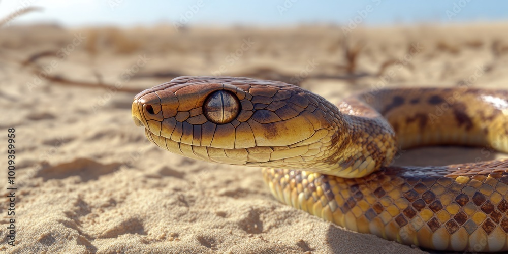 Fototapeta premium Vivid Snake in Sandy Environment