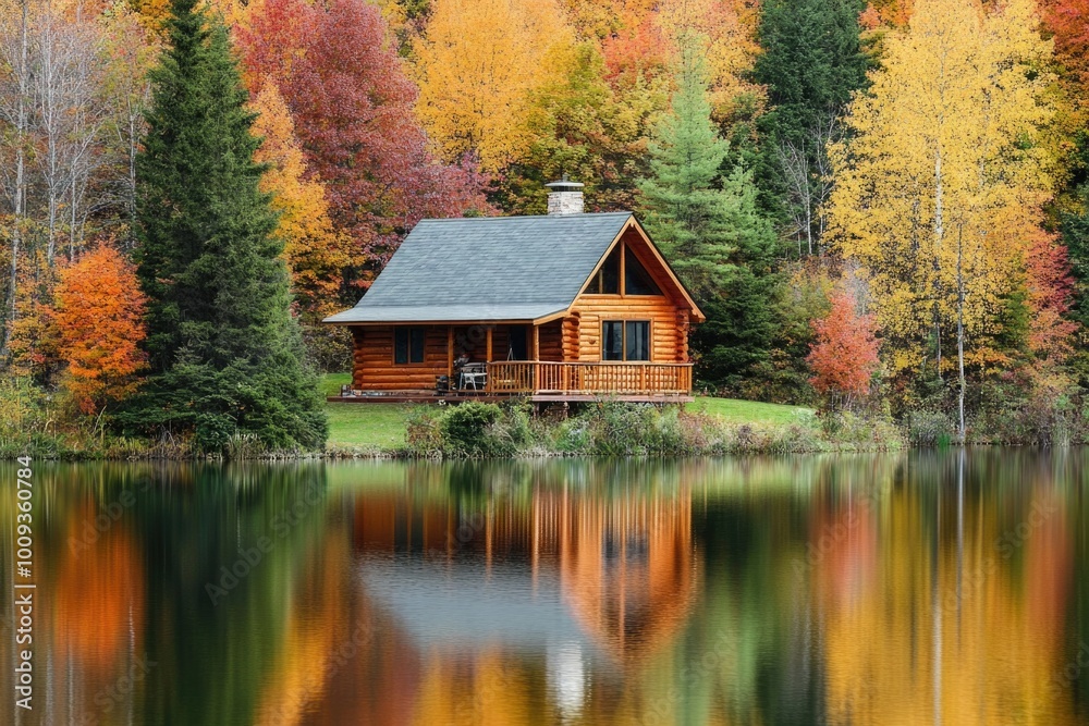 Cozy cabin surrounded by nature's beauty, great for wilderness escapes or family gatherings Cozy cabin surrounded by nature's beauty, great for wilderness escapes or family gatherings
