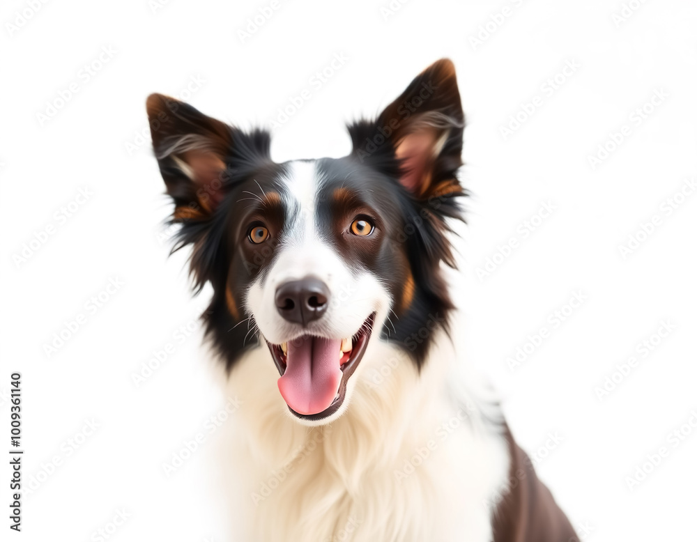Funny border collie on a white background Funny border collie on a white background