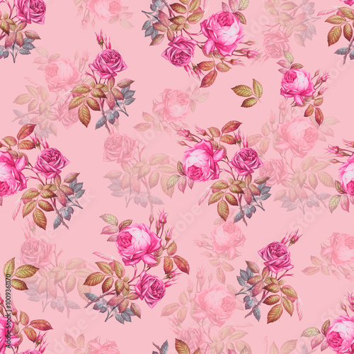 Digital Textile Pattern, Floral Design, Allover Design