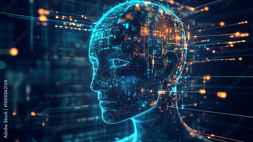 Obraz premium High-Tech Artificial Intelligence Visualization for Modern Web Interfaces