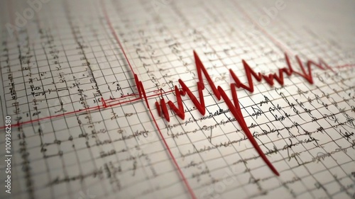 Electrocardiogram (ECG), heart wave, cardiogram report. flat design