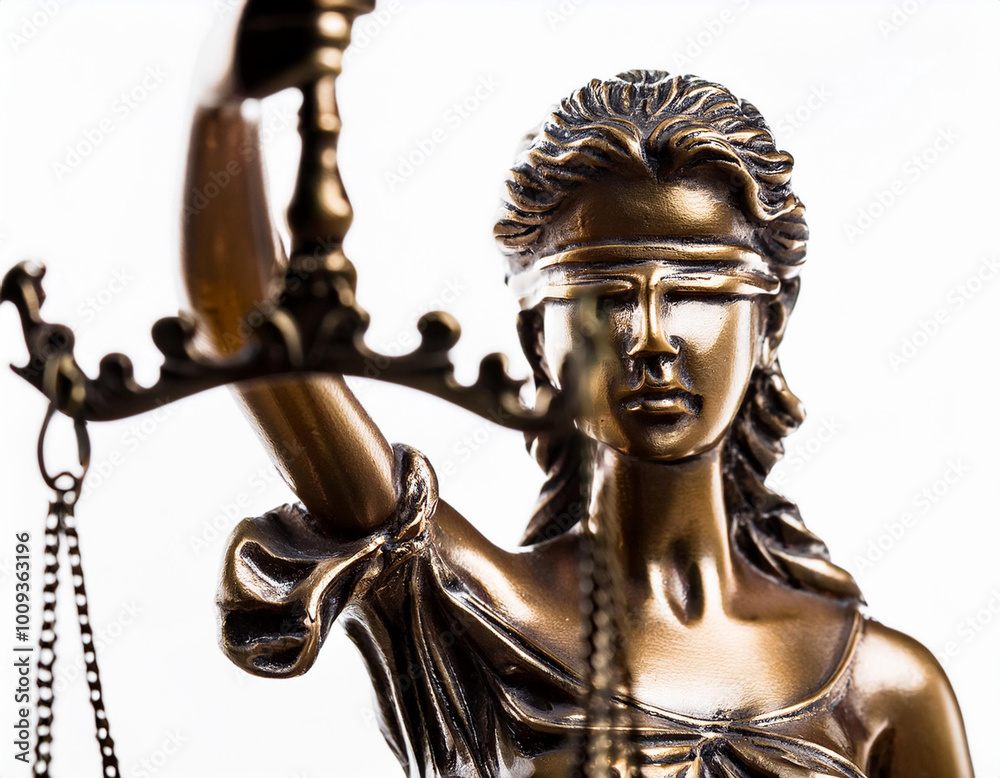 Fototapeta premium Balanza de la justicia sobre fondo blanco
