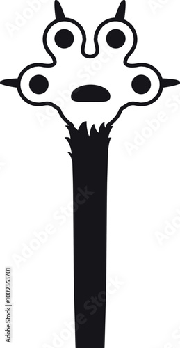 Paw with sharp claws. Cat symbol. Home pet