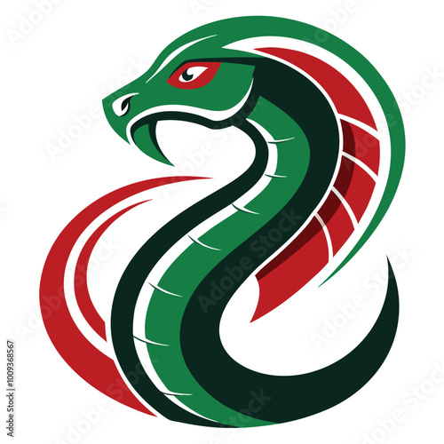 Snake vector, Snake logo, cobra head snake illustration, Aggressive Snake Open Its Mouth Widely Shows Its Fangs and Tongue