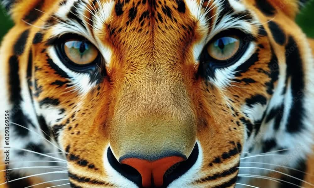 close up portrait of a tiger