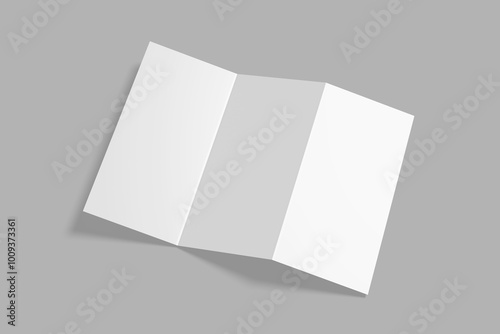 Blank white z fold brochure Mock up