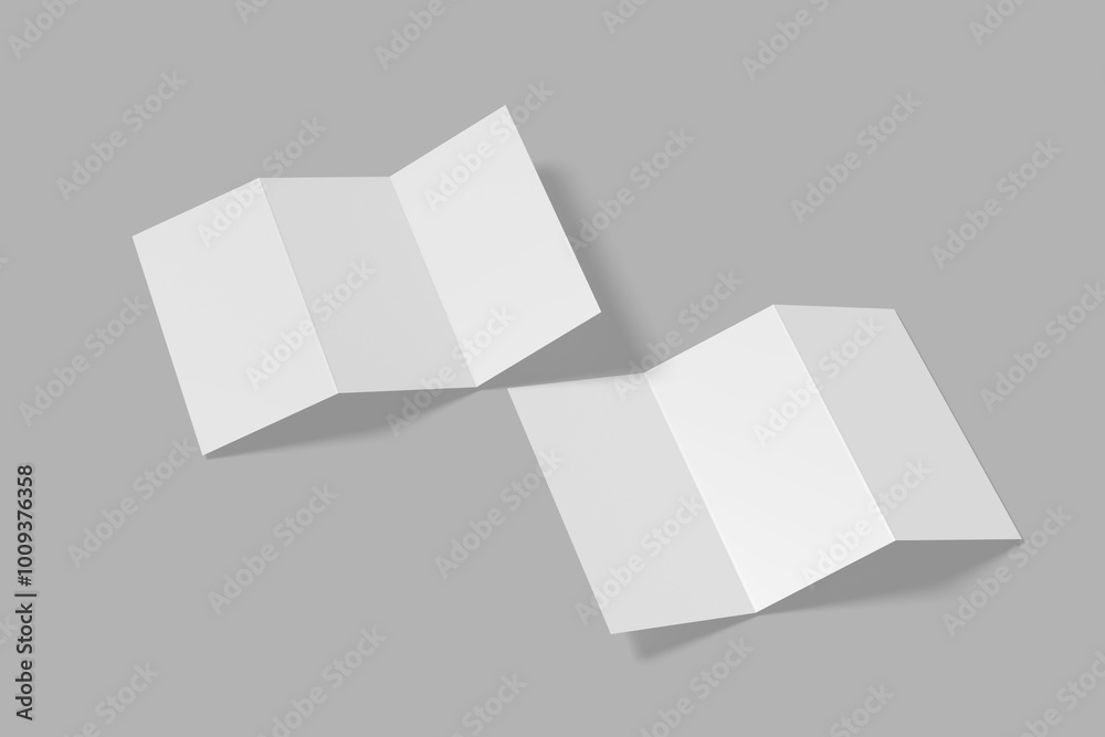 Blank white z fold brochure Mock up Blank white z fold brochure Mock up