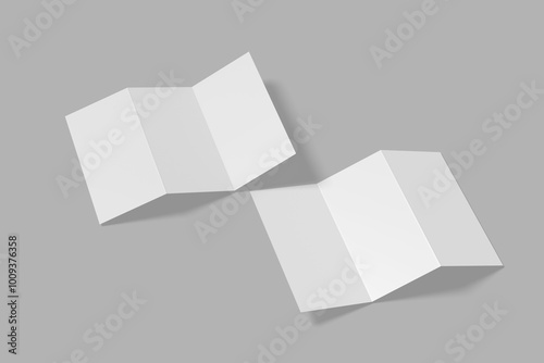 Blank white z fold brochure Mock up