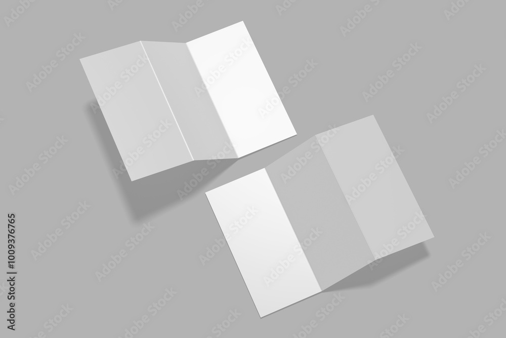 Blank white z fold brochure Mock up Blank white z fold brochure Mock up