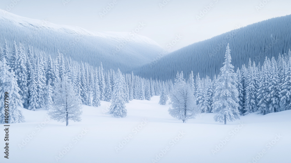 Naklejka premium winter forest landscape