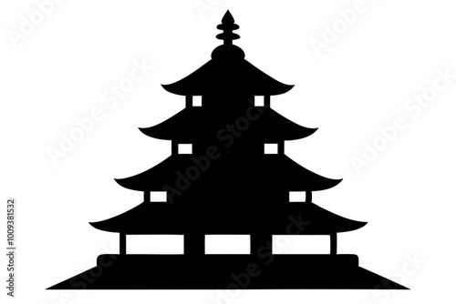 Pagoda | vector silhouette illustration on white background