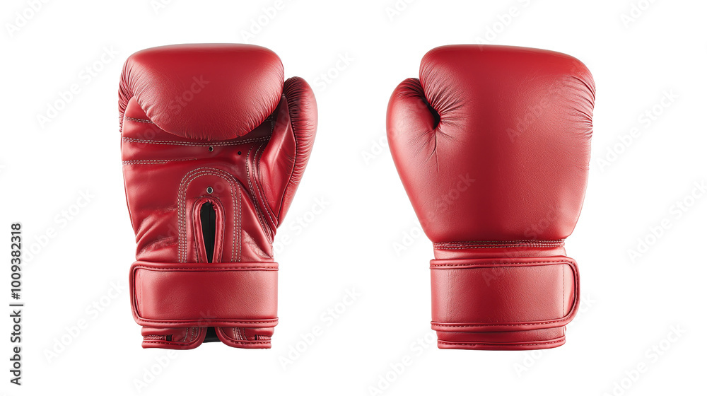 A red pairs of boxing gloves, isolated on transparent background A red pairs of boxing gloves, isolated on transparent background