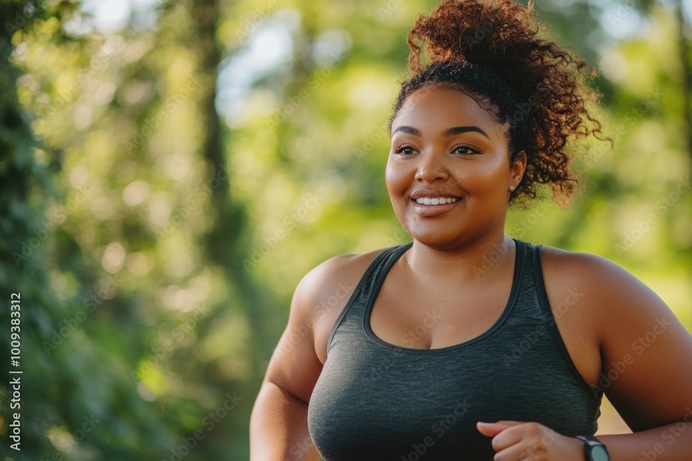 A woman wearing a tank top runs through the forest, possibly escaping or seeking refuge A woman wearing a tank top runs through the forest, possibly escaping or seeking refuge