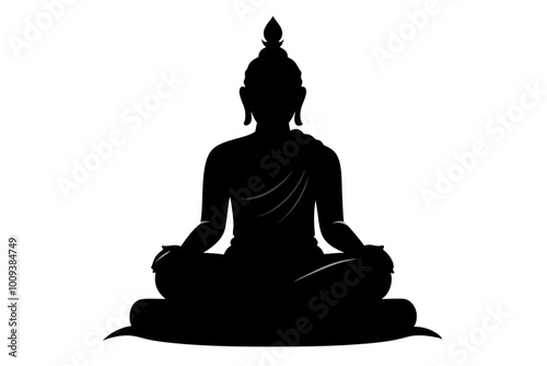 Buddha | vector silhouette illustration on white background