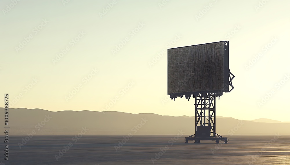 Large Blank Billboard in a Desolate Landscape Large Blank Billboard in a Desolate Landscape