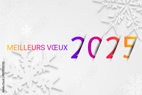 Bonne année - meilleurs vœux 2025 - vecteur pour affiche, bannière, salutation et célébration du nouvel an 2025.