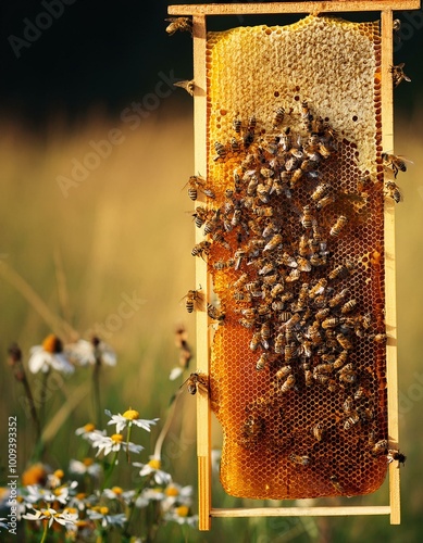 Honey and bees image