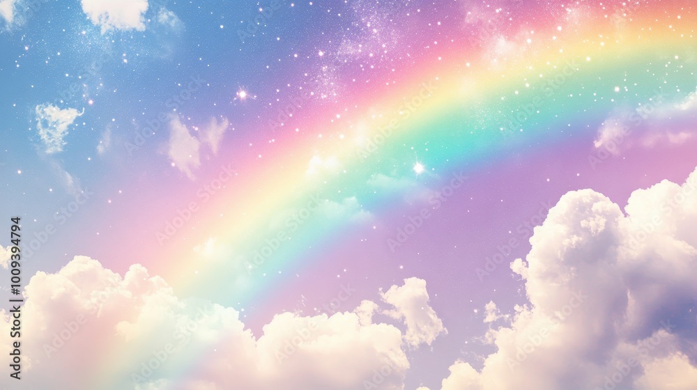 Enchanting Rainbow in the Dreamlike Sky Enchanting Rainbow in the Dreamlike Sky