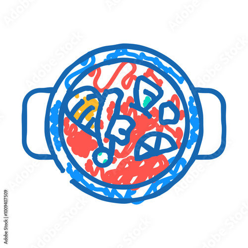 bouillabaisse french cuisine doodle icon sketch vector. bouillabaisse french cuisine sign. isolated symbol illustration