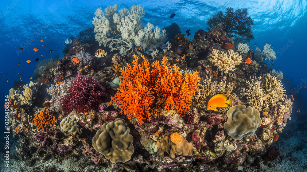 Fototapeta premium coral reef and sea