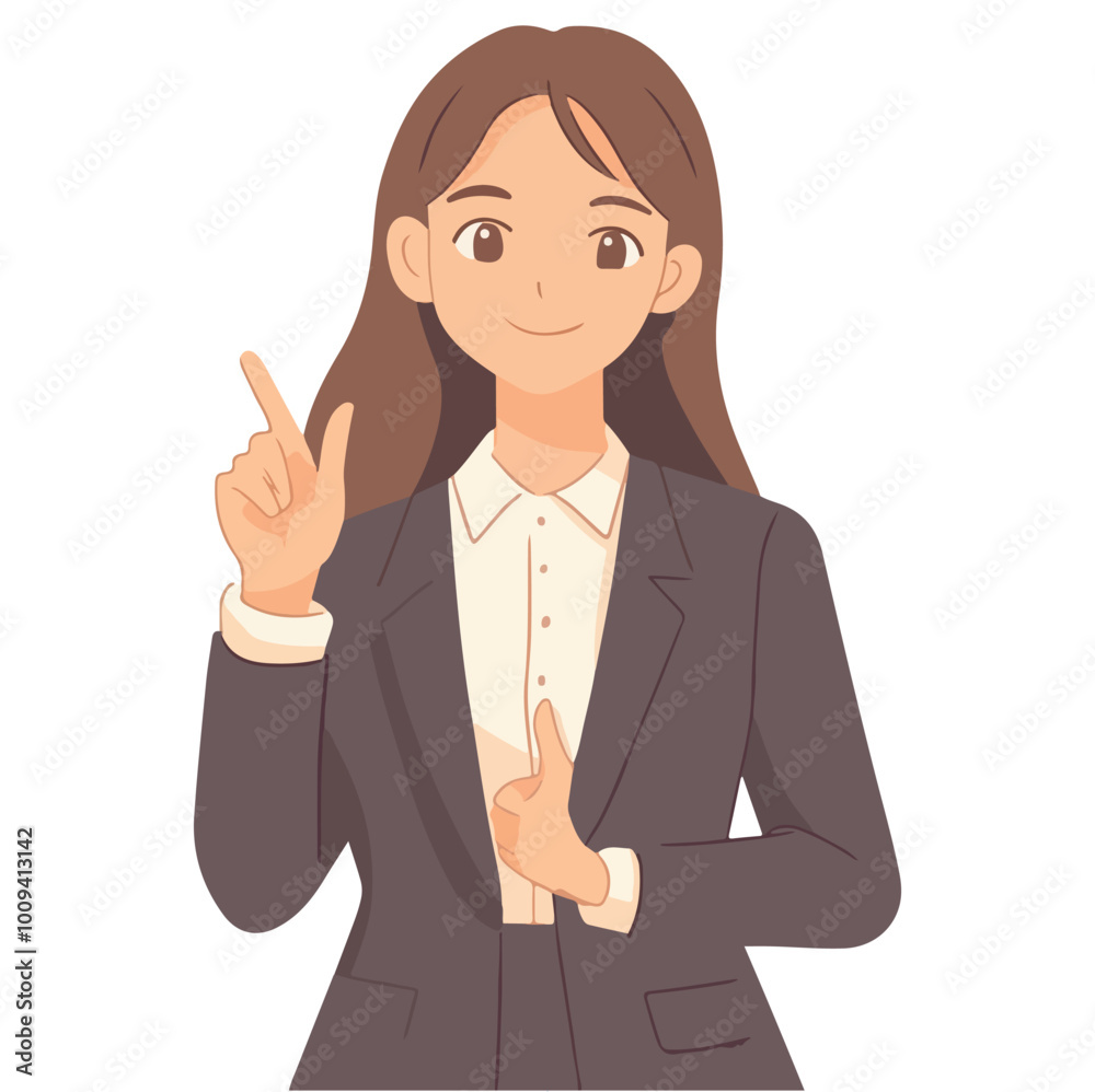 Happy young woman smiling flat illustration Happy young woman smiling flat illustration