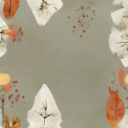background with flowers and butterflies