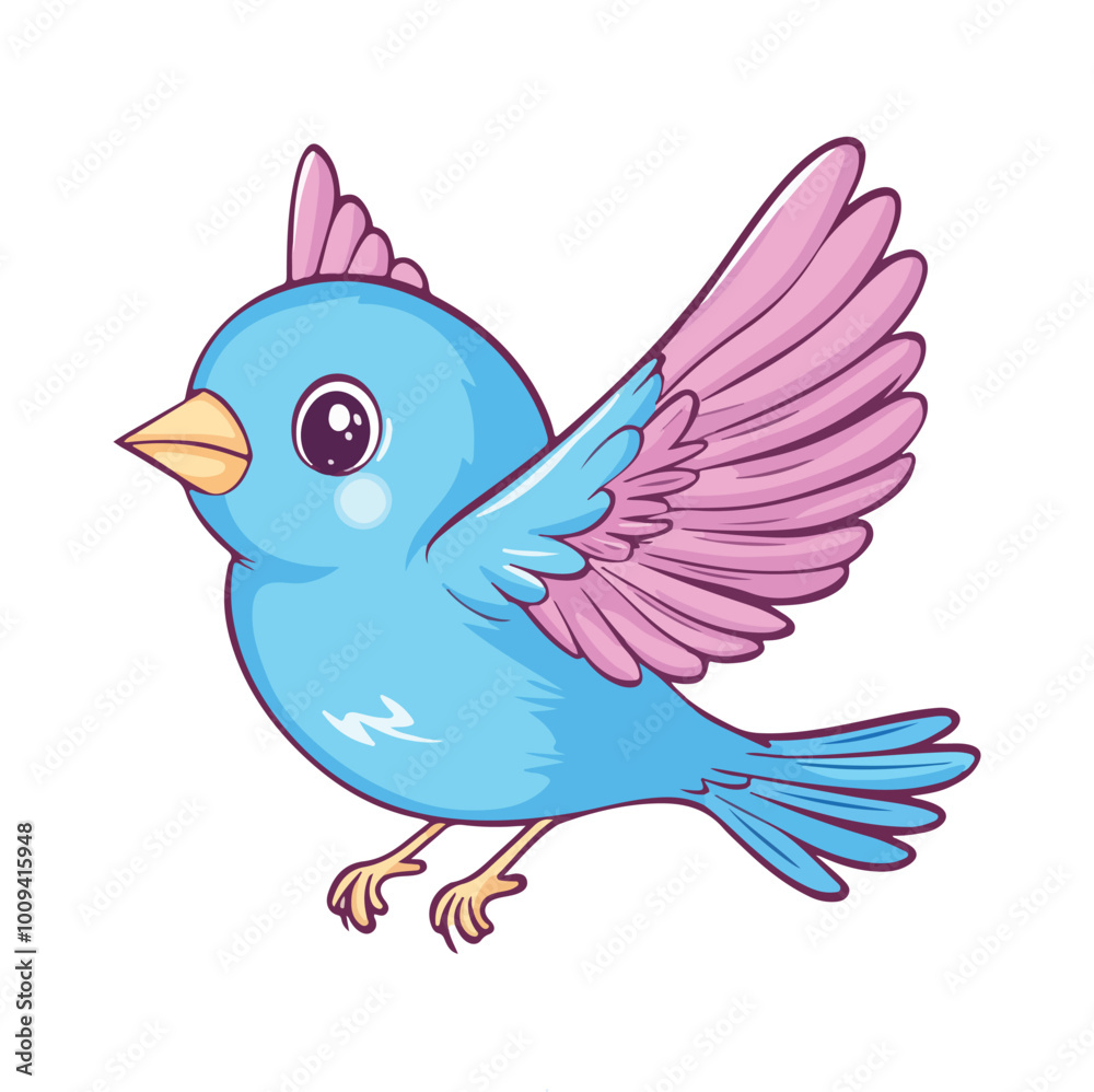 cute beautiful bird flying flat illustration cute beautiful bird flying flat illustration