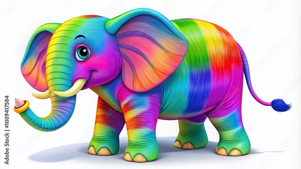 Fototapeta premium Playful Cartoon Elephant Clip Art for Children's Projects, Educational Materials, and Fun Designs