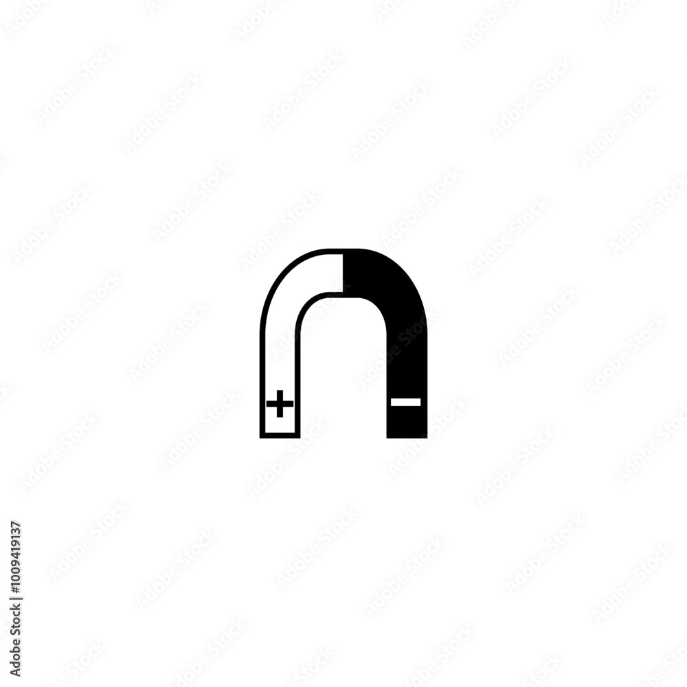 Magnet icon isolated on white background. Horseshoe magnet, magnetism isolated on white background. Magnet icon isolated on white background. Horseshoe magnet, magnetism isolated on white background.
