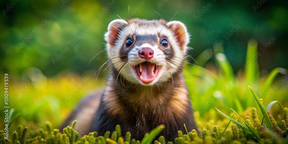 Playful Ferret in a Comical Pose, Capturing the Joy and Quirkiness of These Adorable Creatures Playful Ferret in a Comical Pose, Capturing the Joy and Quirkiness of These Adorable Creatures