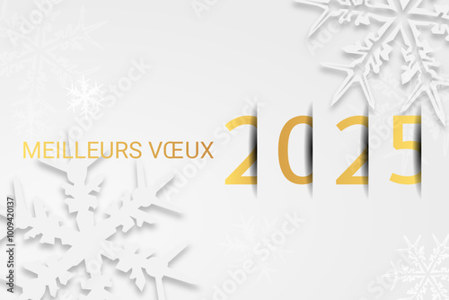 Bonne année - meilleurs vœux 2025 - vecteur pour affiche, bannière, salutation et célébration du nouvel an 2025.