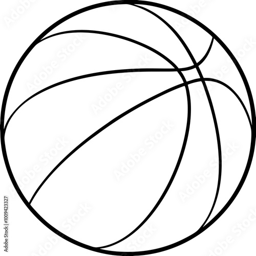 basketball ball outline coloring book page line art drawing