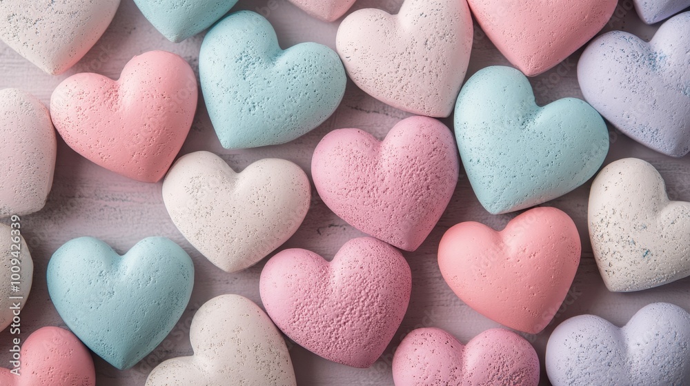 Pastel Heart Candies Forming a Romantic Background Pastel Heart Candies Forming a Romantic Background