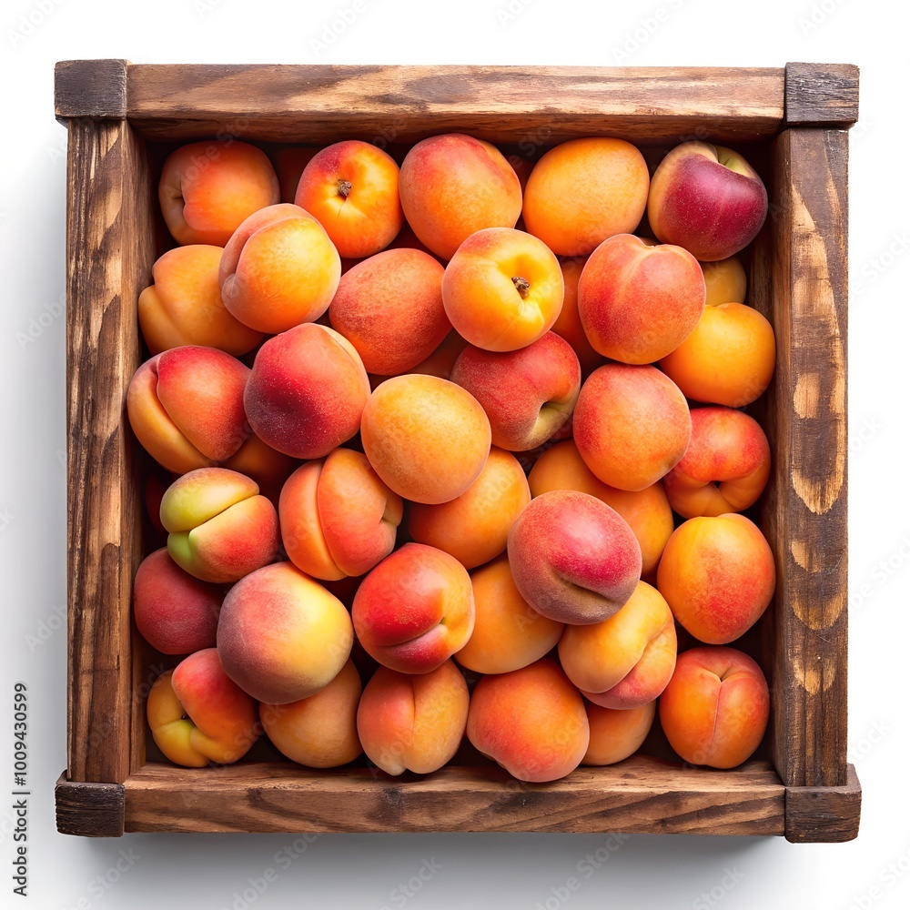 apricot in a basket on white background top view apricot in a basket on white background top view