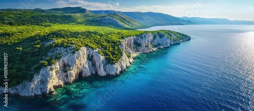Aerial View of Croatian Coastline