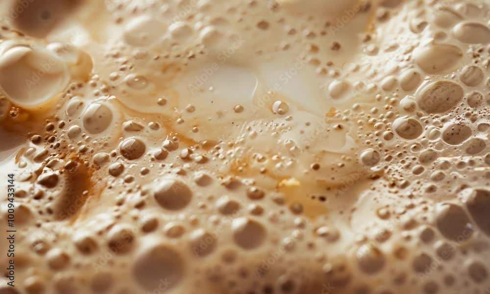 Cappuccino and milk foam close up view Cappuccino and milk foam close up view